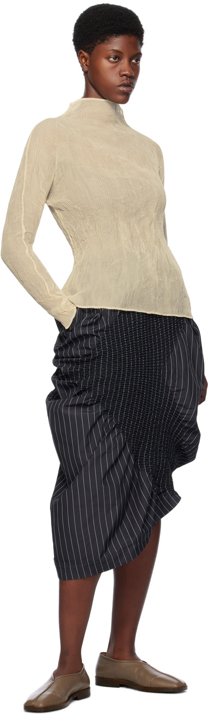 Shadow Study Chiffon Twist Turtleneck Top in Shadow by Issey Miyake main image 1