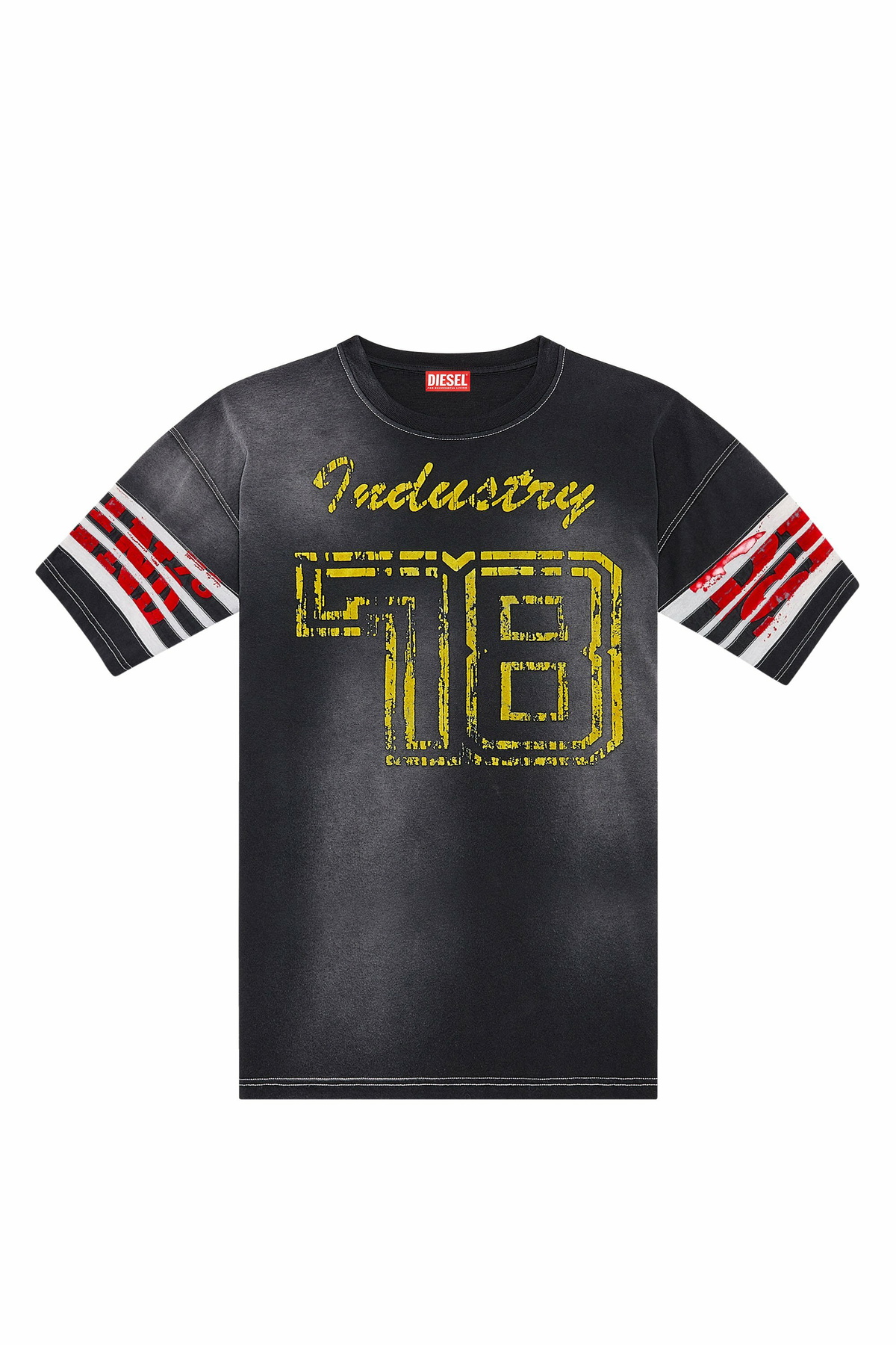 Diesel Faded jersey T-shirt with flock prints - T-Shirts Mens in
