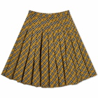 Danielle Guizio Women's Gibson Pleated Skirt in Yellow Plaid