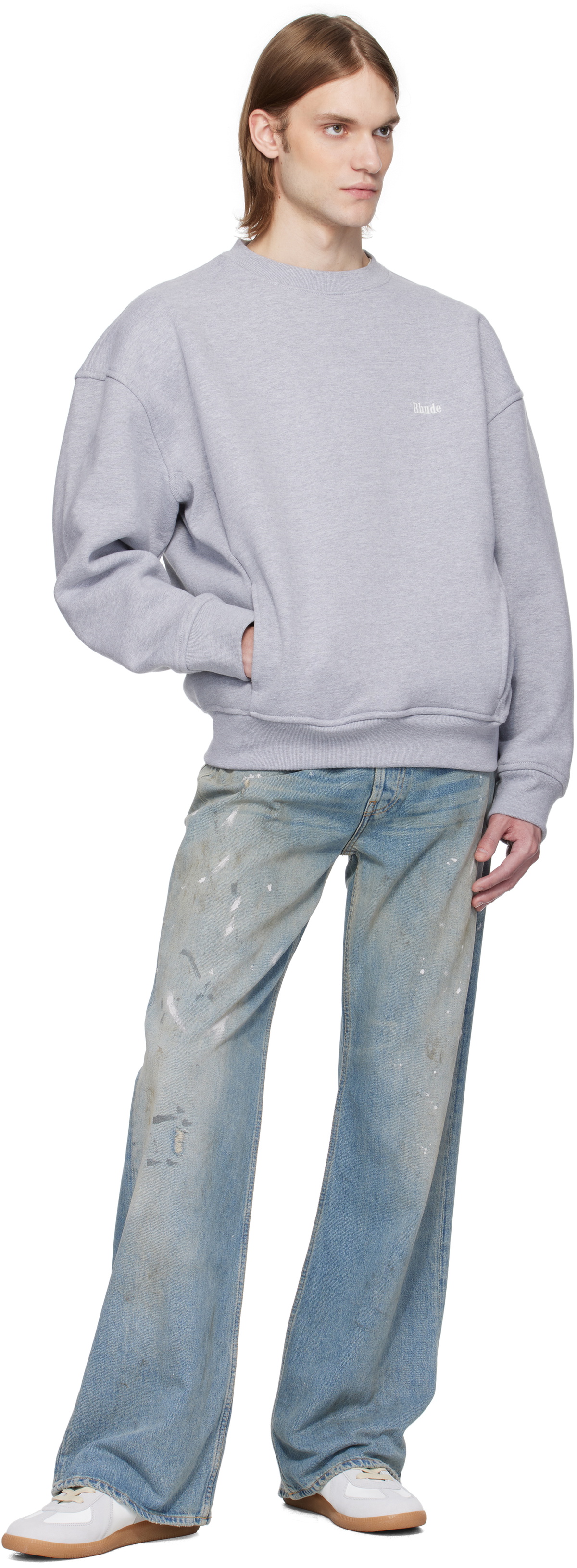 Rhude Gray Classique Crewneck Sweatshirt