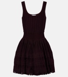 Alaïa Ribbed-knit scalloped minidress