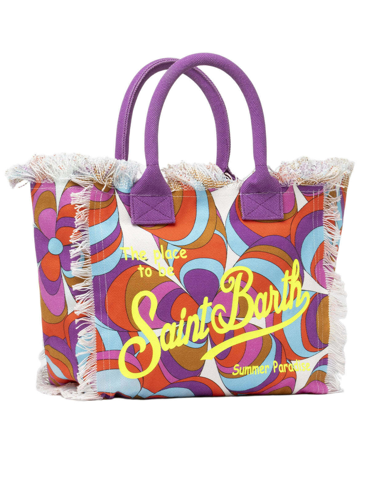 MC2 Saint Barth Cotton Canvas Vanity Tote Bag With Daisy Print
