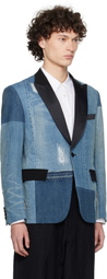 Junya Watanabe Blue Patchwork Denim Blazer