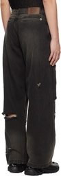 lesugiatelier Black Damaged Jeans
