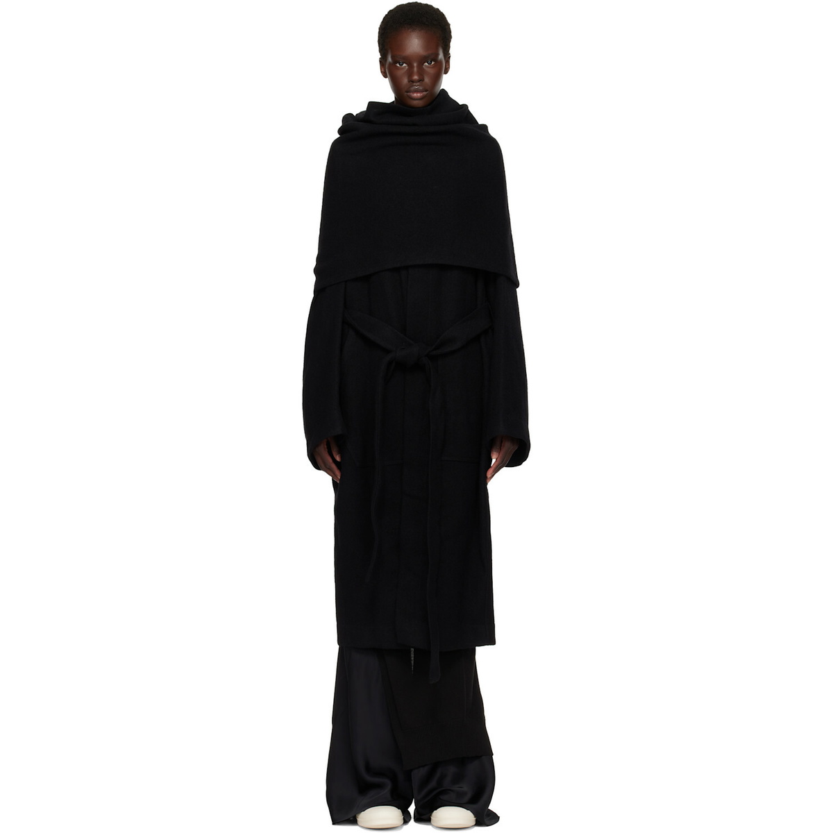 Rick Owens Black Tower Dagger Robe Coat