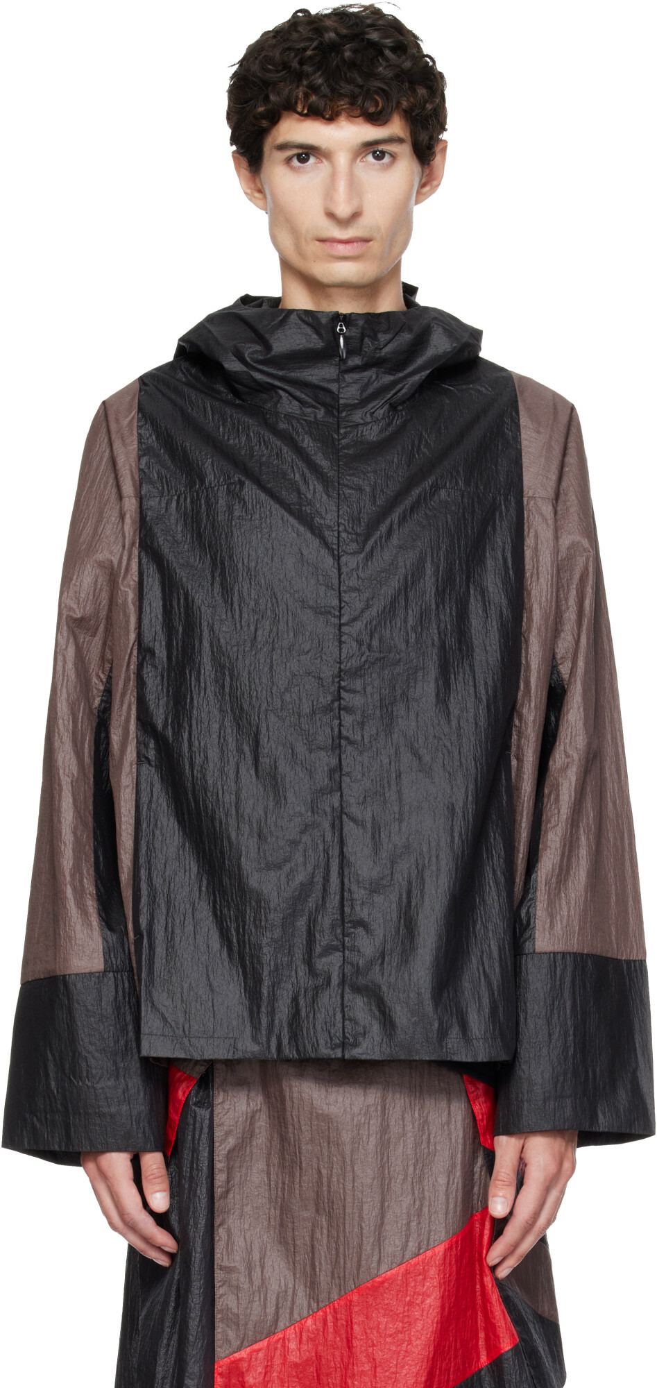 Kiko Kostadinov Black & Brown Tomelilla Stripe Jacket