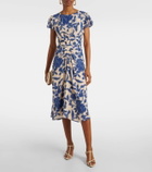Velvet Floral crêpe midi dress