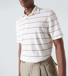 Brunello Cucinelli Striped linen and cotton polo shirt