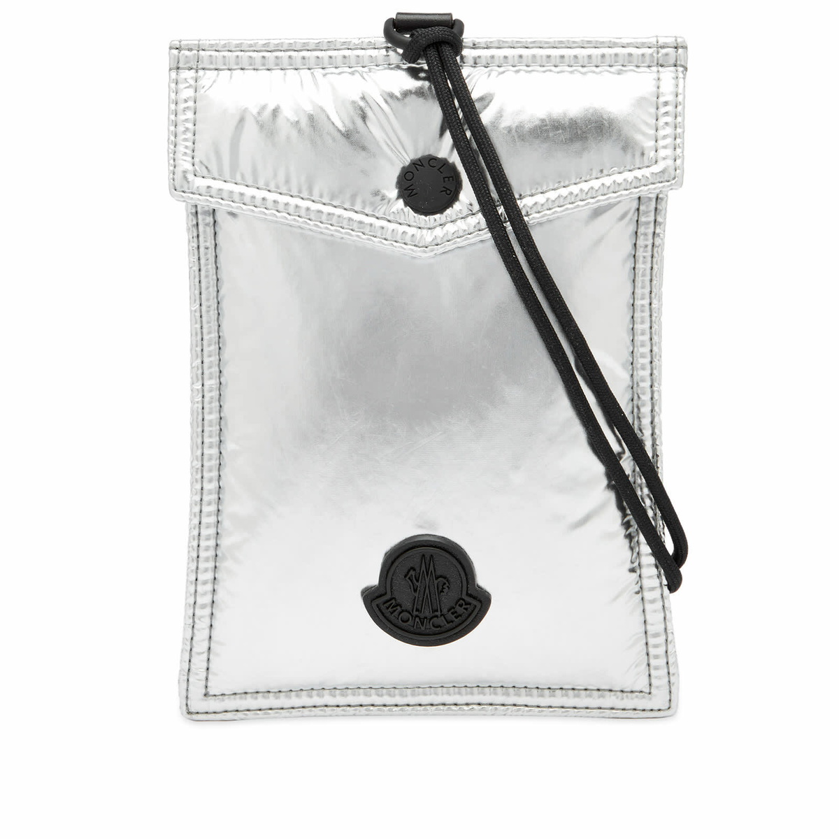 Moncler Women's Pocket Padded Phone Case in Silver Moncler