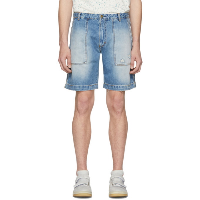 Photo: Acne Studios Indigo Bla Konst Remi Ripped Shorts