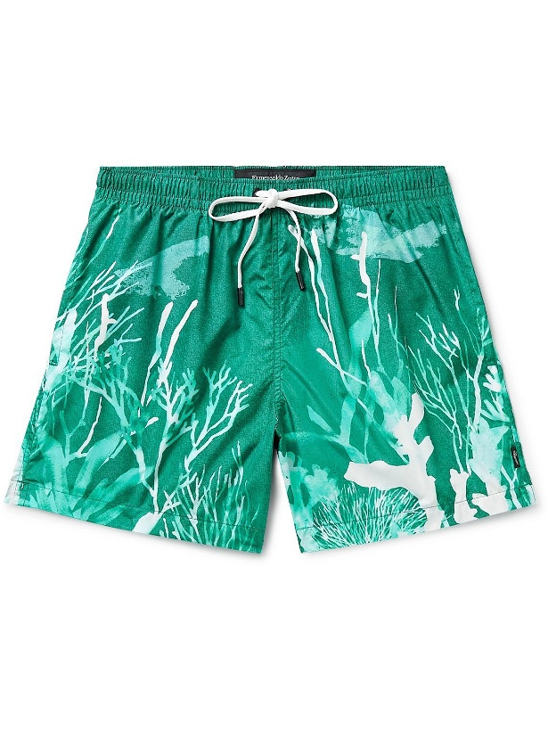 Photo: Ermenegildo Zegna - Mid-Length Printed Swim Shorts - Green