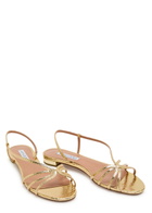 Aquazzura Talk To Me Snake-effect Metallic Leather Sandals Gold