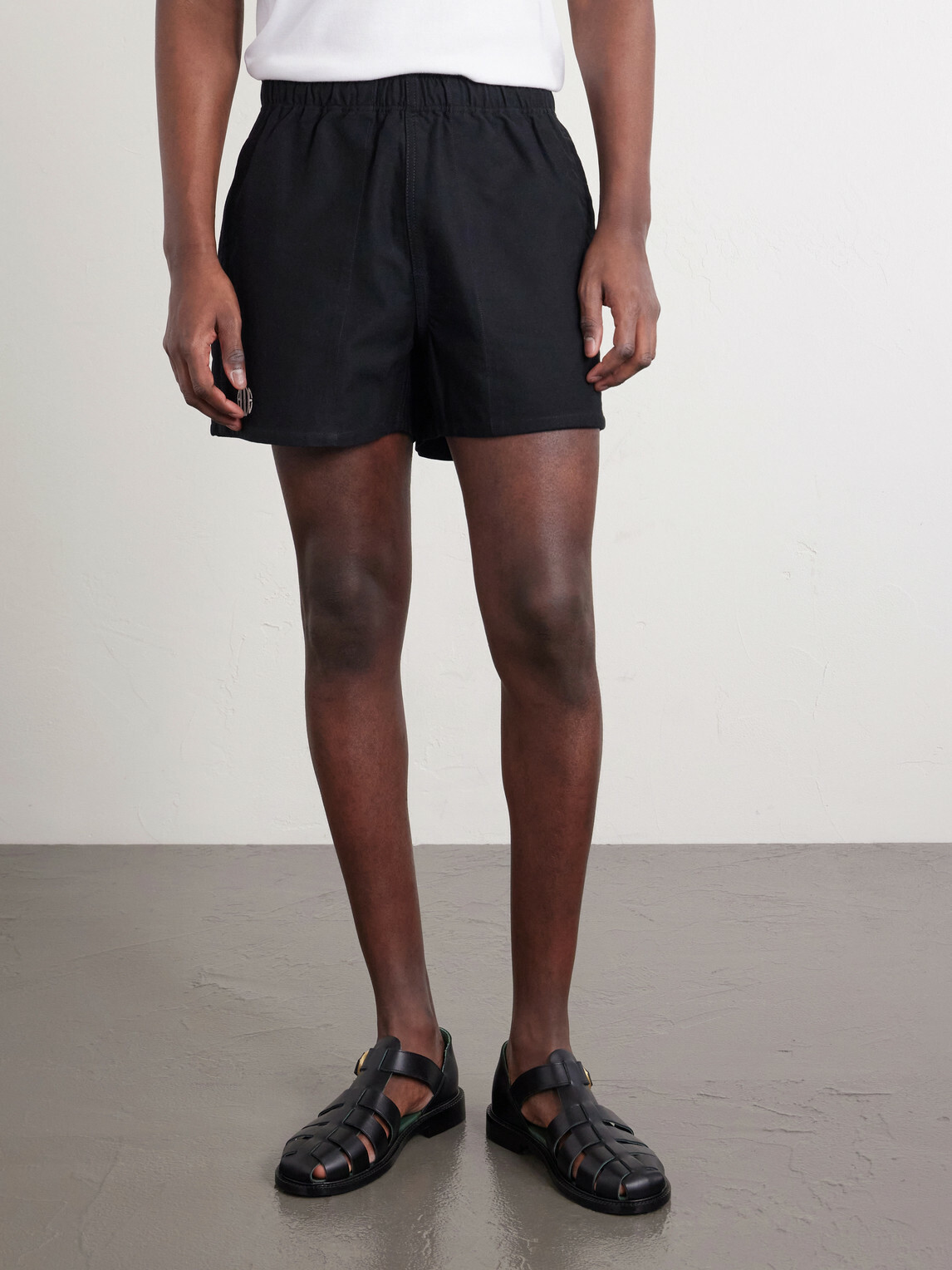 BODE - Field Straight-Leg Logo-Embroidered Cotton-Twill Shorts - Black
