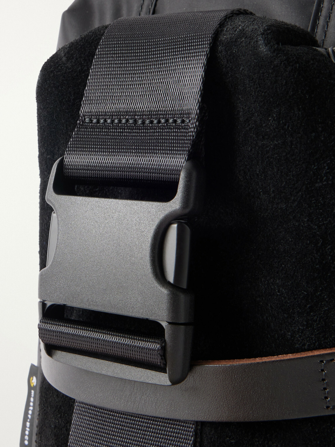 Master-Piece - Sling Suede and Leather-Trimmed Nylon-Twill Messenger Bag