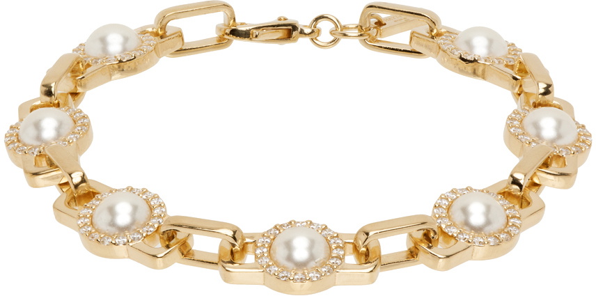 Hatton Labs SSENSE Exclusive Gold Pearl Tennis Bracelet