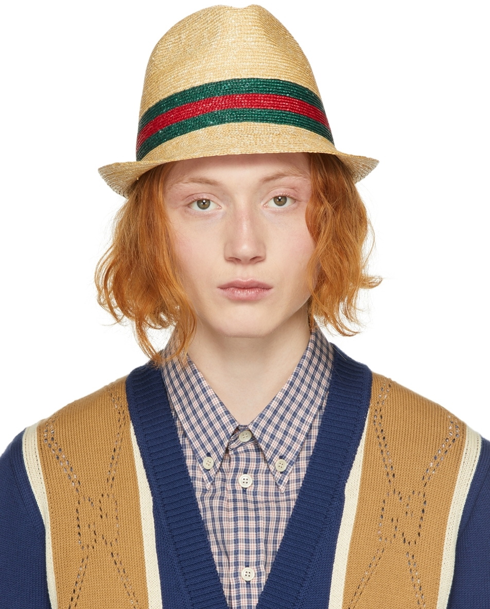 Gucci Beige Straw Woven Hat Gucci display picture 1