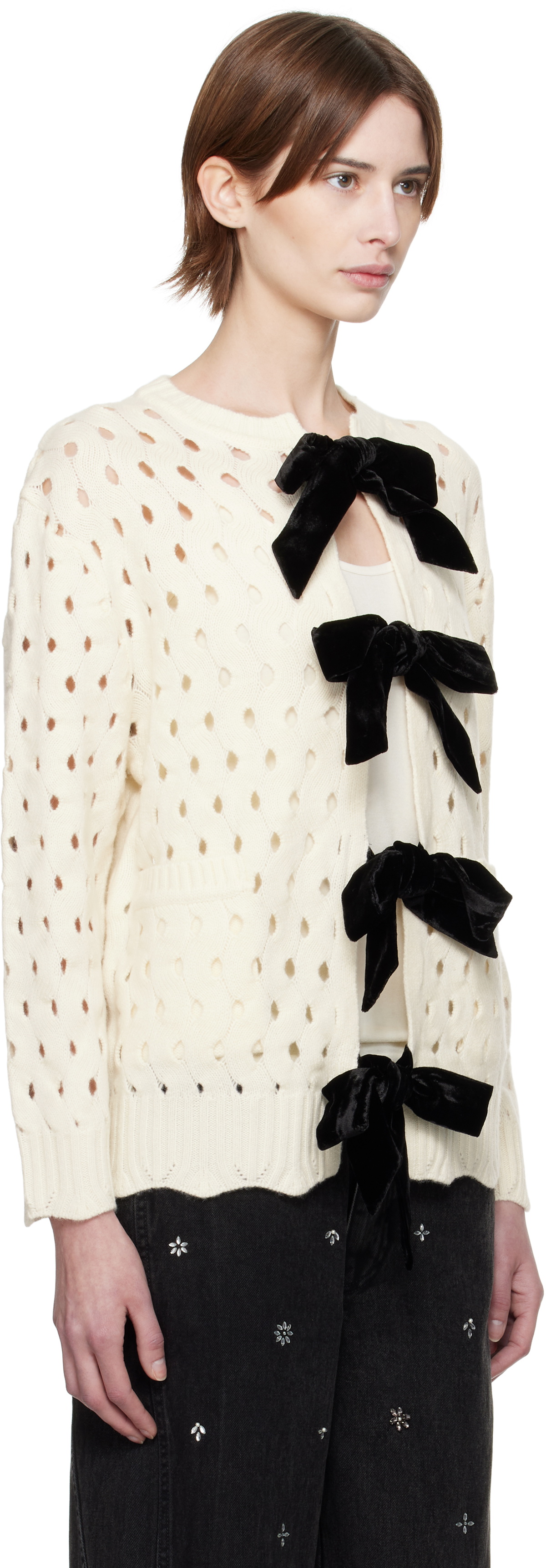 SEA NY Off-White Leia Cardigan