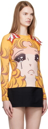 Pushbutton Yellow Ribbon Jersey Crying Girl T-shirt