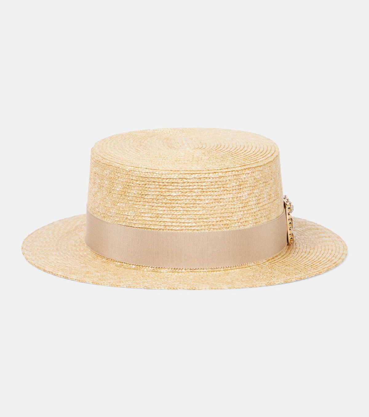Roger Vivier Très Vivier embellished raffia boater hat