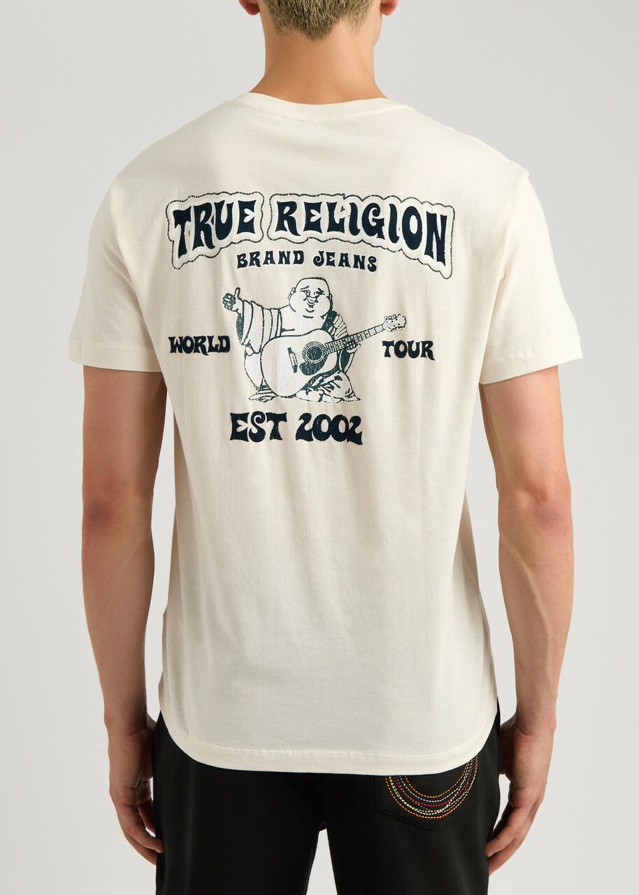 【TRUE RELIGION】テクスチャ加工のロゴがおしゃれ♪ Tシャツ 白 True Religion Logo-print Cotton T-shirt White True Religion