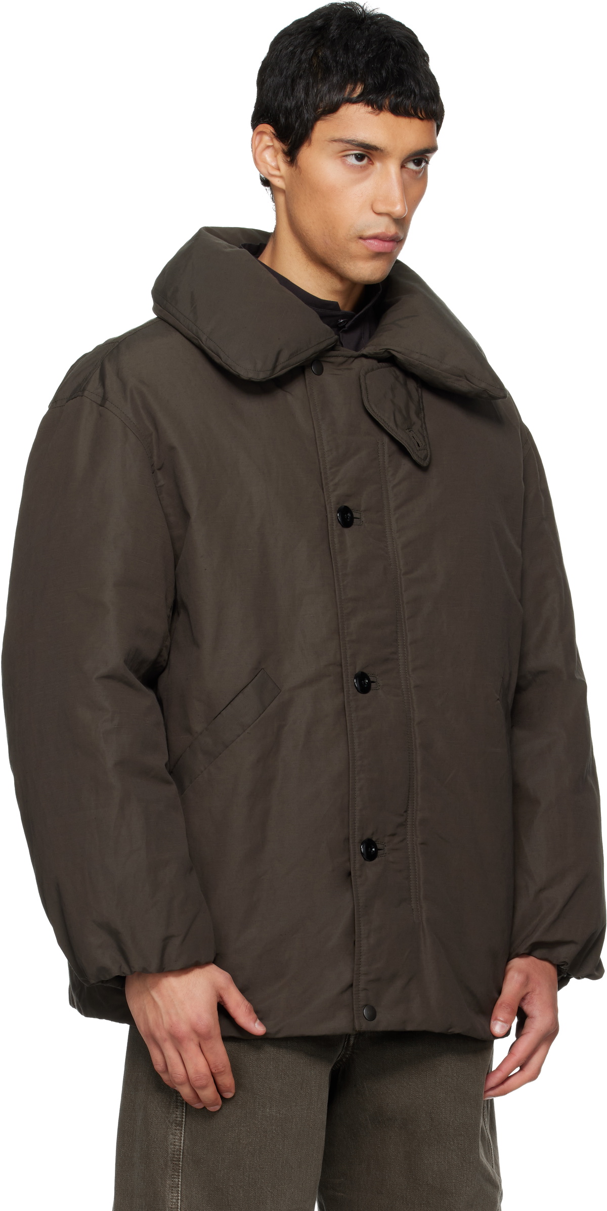 LEMAIRE Brown Puffer Blouson Down Jacket