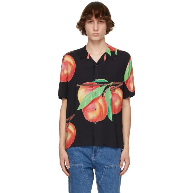 Photo: Stussy Black Peach Pattern Short Sleeve Shirt