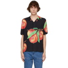 Stussy Black Peach Pattern Short Sleeve Shirt