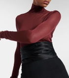 Khaite Tallin turtleneck sheer mesh bodysuit