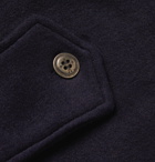 Greg Lauren - Layered Denim-Panelled Cashmere-Blend Coat - Blue