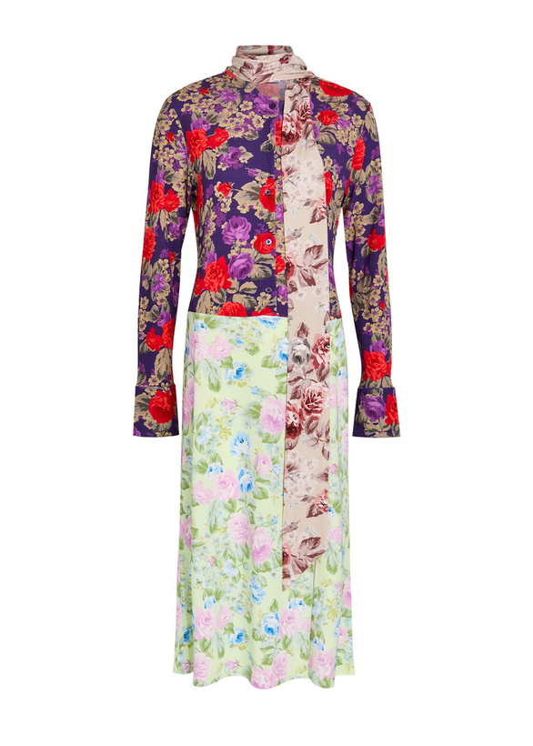 Photo: Acne Studios Dalmati Floral-print Crepe Midi Dress Green