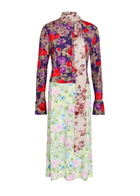 Acne Studios Dalmati Floral-print Crepe Midi Dress Green