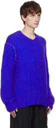 Acne Studios Blue Hand-Knit Sweater