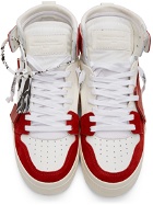 Off-White Off-White & Red High Top Vulcanized Leather Sneakers