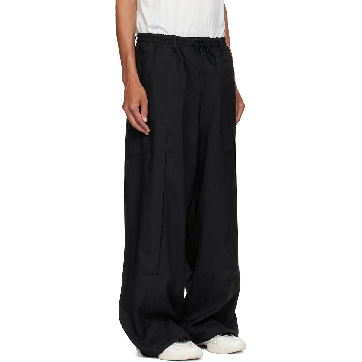 Y-3 Black Sport Uniform Box Pleated Trousers