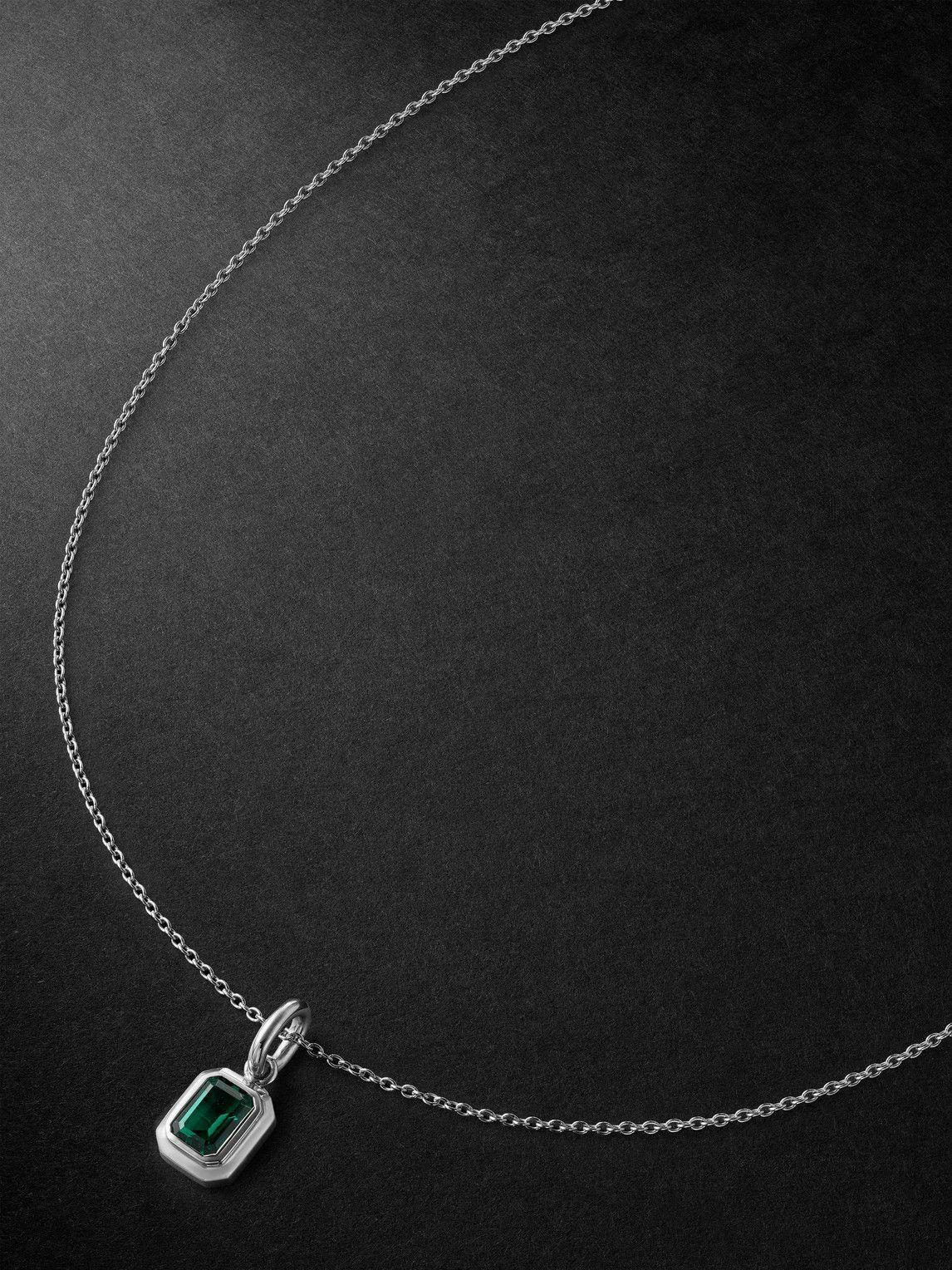 925 Emerald (Lab Created) Pendant & 18