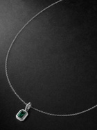 42 Suns - Small 14-Karat White Gold Emerald Pendant Necklace
