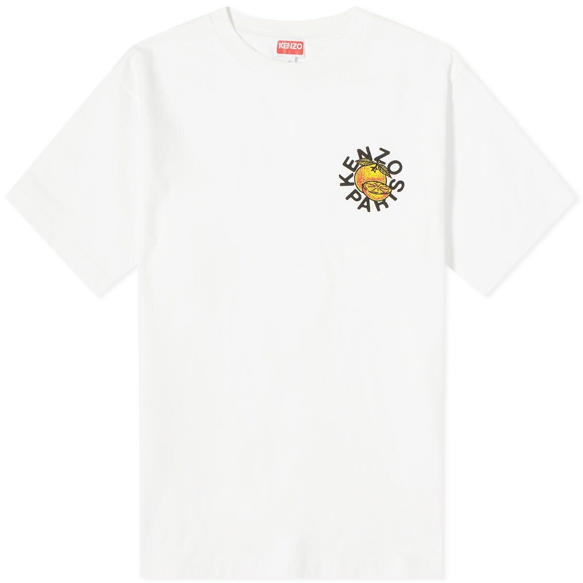 Kenzo Men's Orange T-Shirt in Off White Kenzo