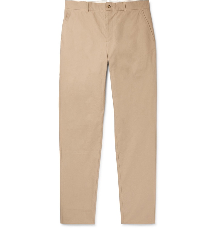 Photo: De Bonne Facture - Slim-Fit Tapered Brushed-Cotton Trousers - Neutrals