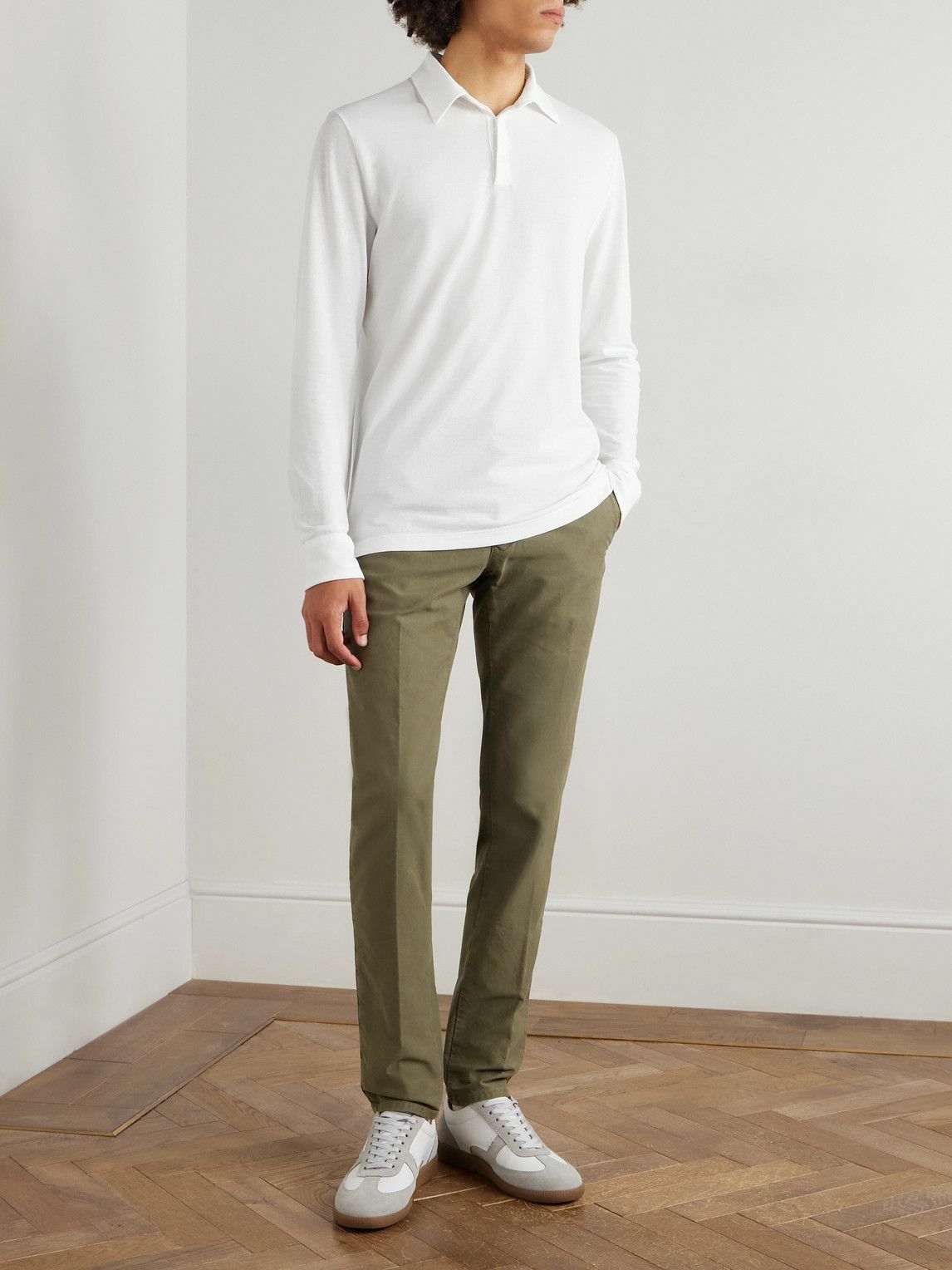 Incotex - Incotex Zanone Slim-Fit IceCotton Piqué Polo Shirt - White