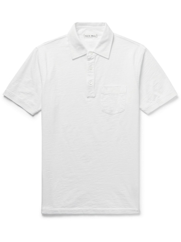Photo: ALEX MILL - Standard Slub Cotton-Jersey Polo Shirt - White - S