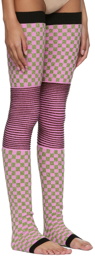 ANDREJ GRONAU SSENSE Exclusive Pink & Green Checkered Socks