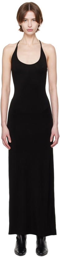Photo: Fax Copy Express Black Afternoon Stretch Series Slim-Fitting Maxi Dress