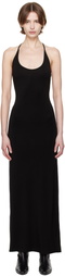 Fax Copy Express Black Afternoon Stretch Series Slim-Fitting Maxi Dress