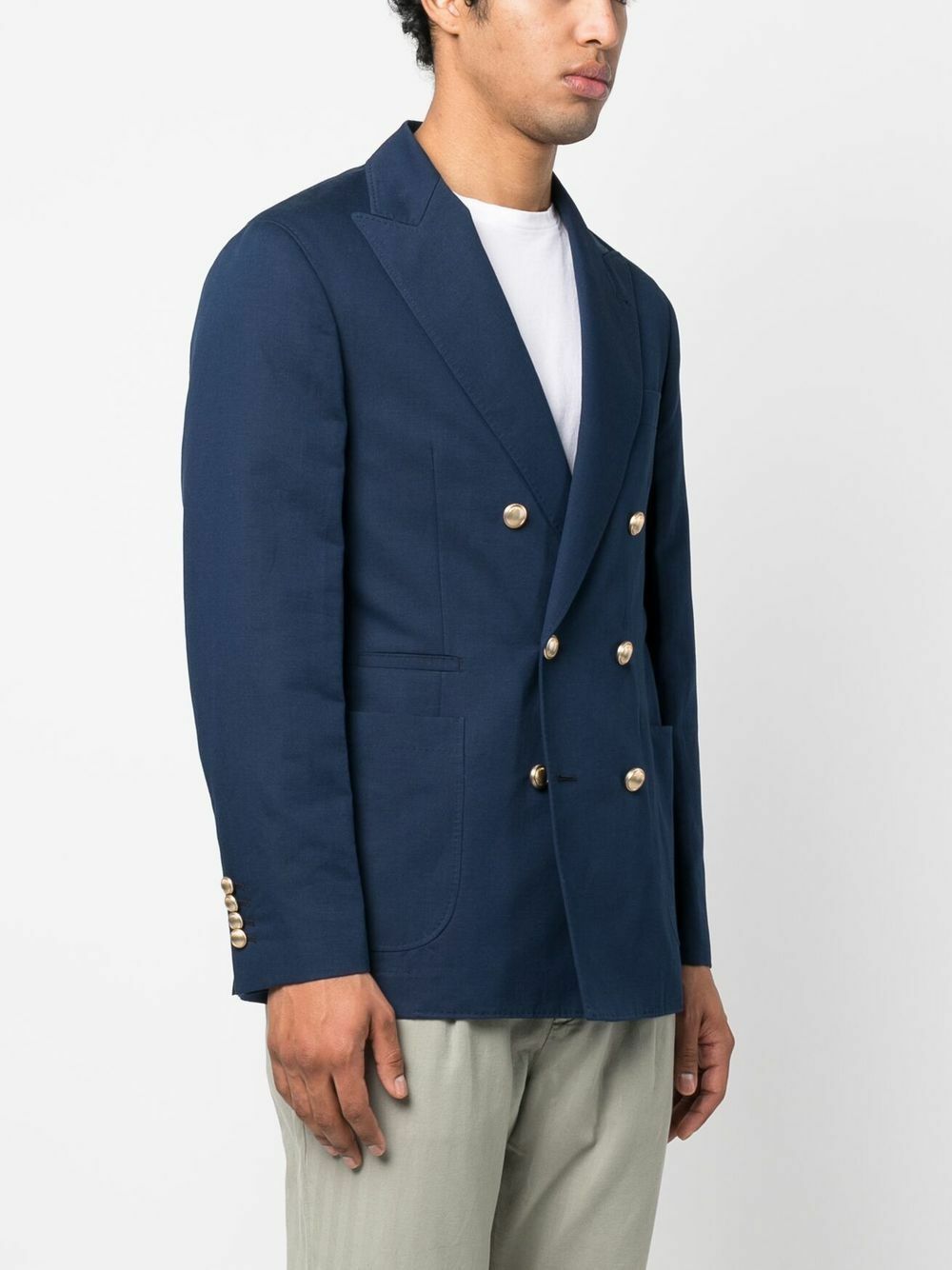 BRUNELLO CUCINELLI - Linen And Cotton Blend Double-breasted