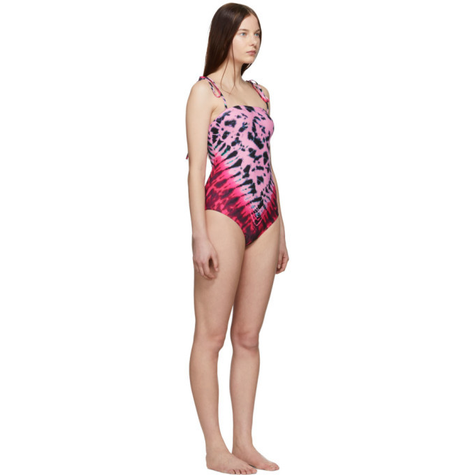 Proenza Schouler Pink Tie Dye Bandeau One Piece Swimsuit Proenza