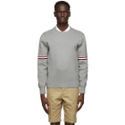 Thom Browne Grey Milano Stitch RWB Stripe Sweater
