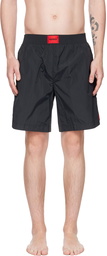 Hugo Black Patch Swim Shorts