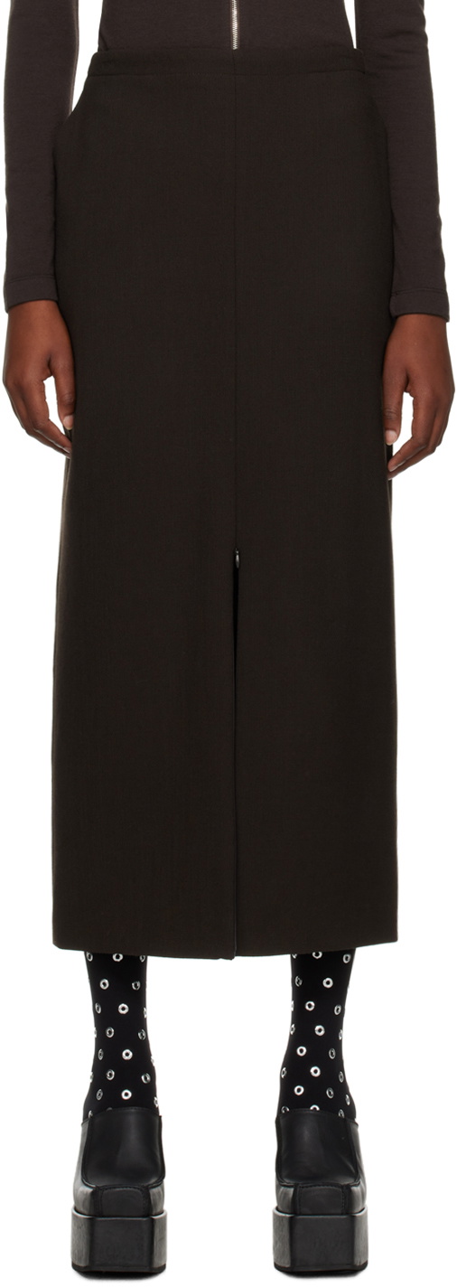 Maiden Name Brown Alice Midi Skirt