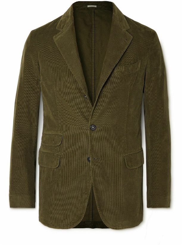Photo: Massimo Alba - Unstructured Cotton-Corduroy Suit Jacket - Green