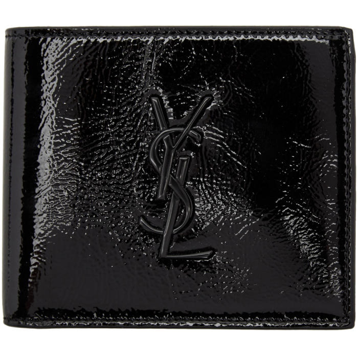 Photo: Saint Laurent Black Patent Monogram East West Wallet